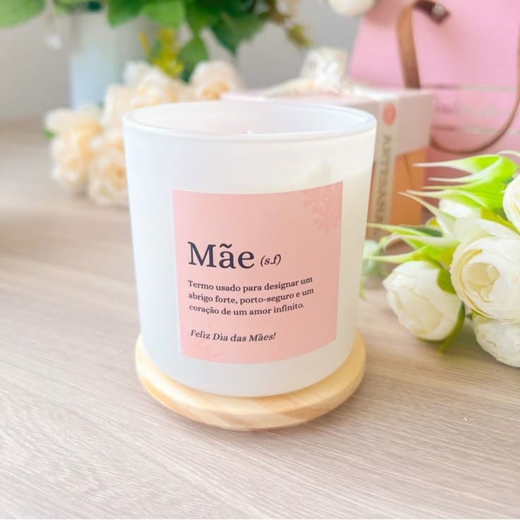 Vela aromática personalizada para o dia das mães