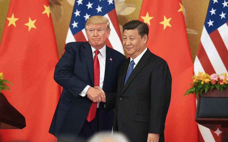 trump e xi jiping - aperto de mão